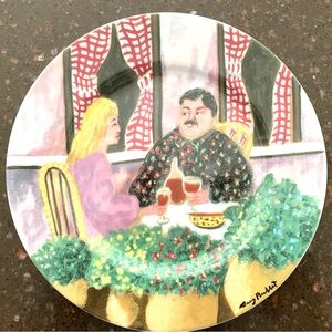 William Sonoma GBC French Scene Fine Porcelain Salad Plate - Rendez-Vous